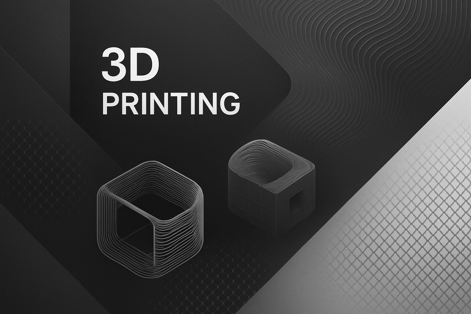3d yazıcıyla ilgili siyah beyaz gri tonlarında arka kapak